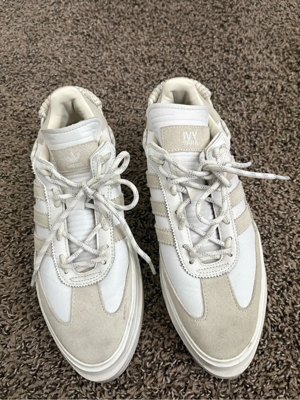IVY PARK Cream and White Platform Sneakers